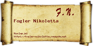 Fogler Nikoletta névjegykártya