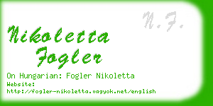 nikoletta fogler business card